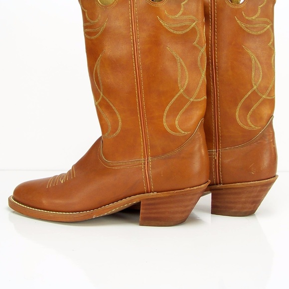 Men Acme Faux Leather Cowboy Boots Made in USA main image 5